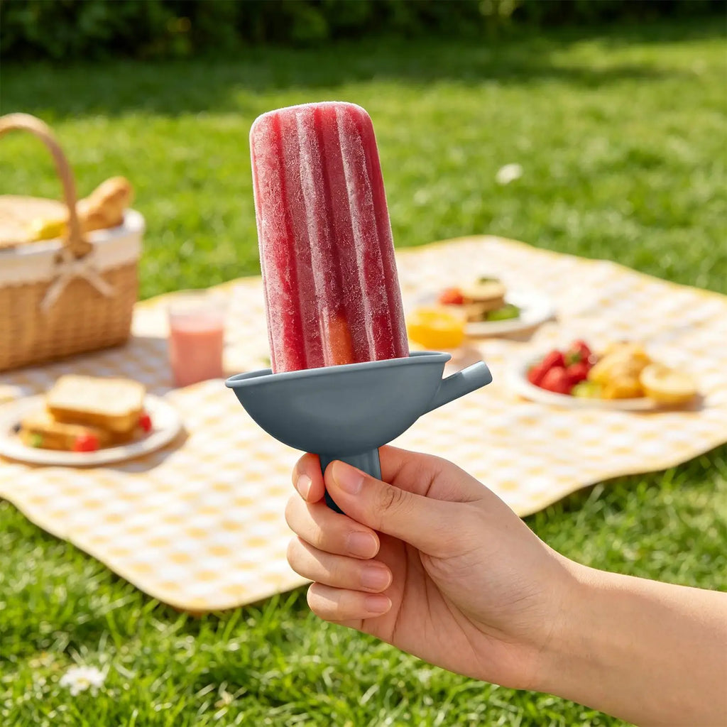 Kids No-Drip Ice Cream Holder – Reusable Silicone Ice Pop Tray Ice Pop Holder Zpaxo