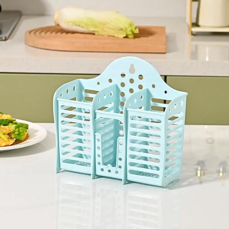 Multifunctional 3 Slot Plastic Chopstick Cage Hollow Drain Utensil Zpaxo A1