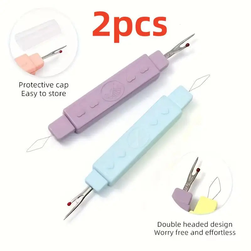 2pcs Dual-Purpose Needle Threader & Thread Picker, Portable with Case, Easy-to-Use for Seniors Zpaxo 2pcs random color