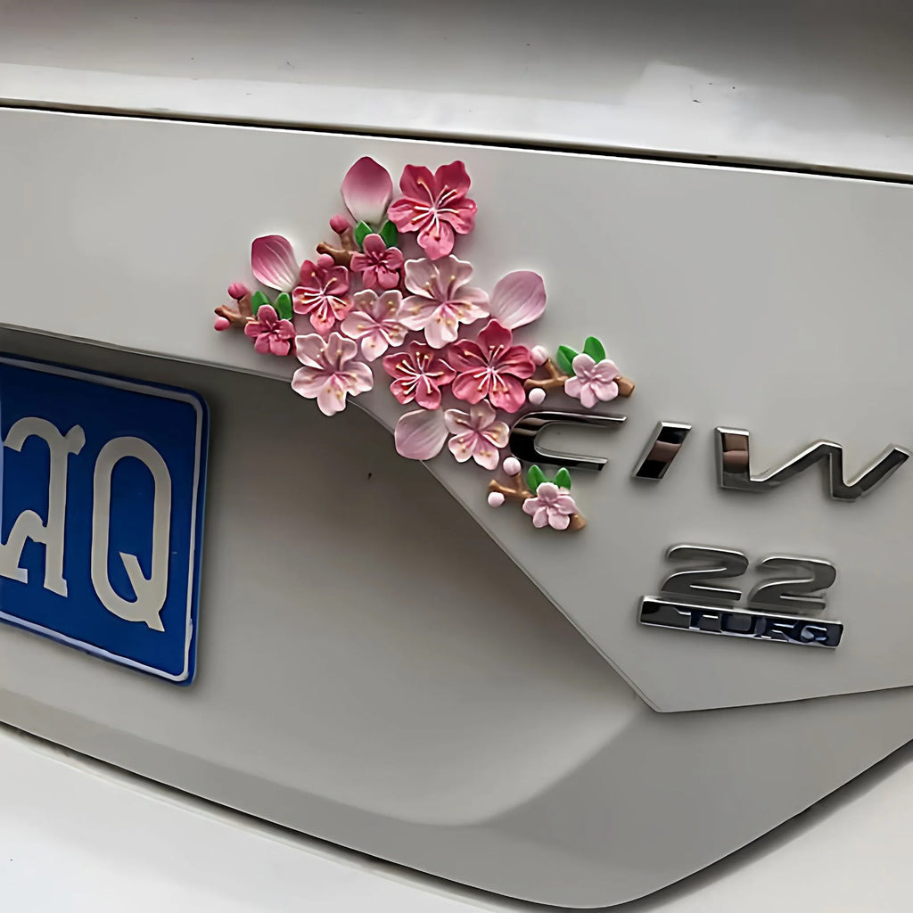 3D Cherry Blossom Car Sticker – DIY Scratch Cover Decal