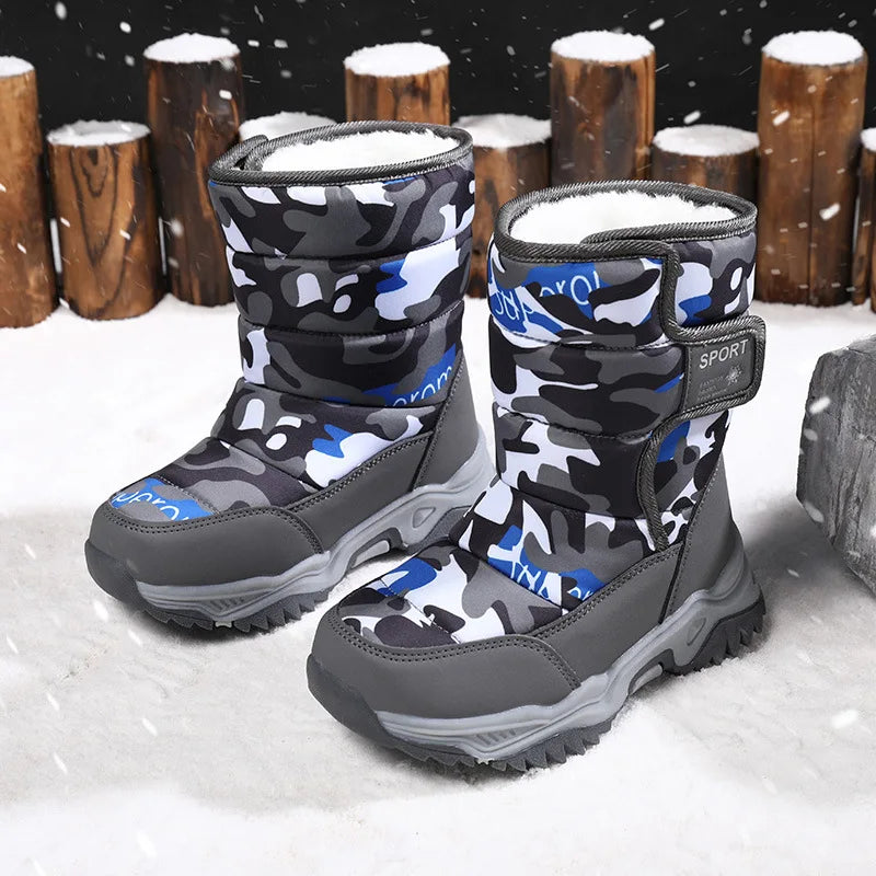 2023 Winter Children Shoes Plush Waterproof Fabric Non-slip Girl Zpaxo