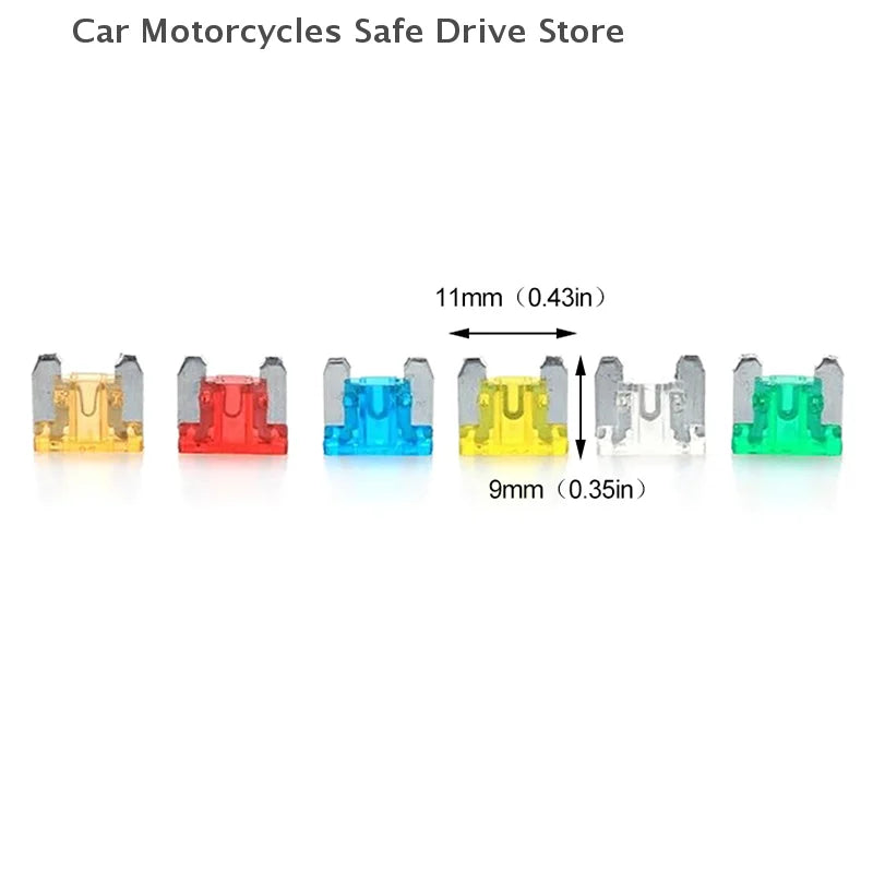 CM24pcs Car Fuses 5A 10A 15A 20A Low Profile Micro Mini Blade Truck