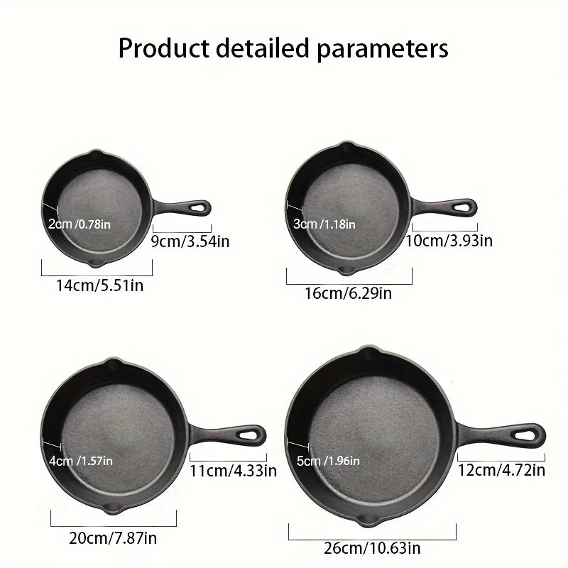 Pre-seasoned Cast Iron Skillet Heavy Duty Grill Campfire Pan Cookware