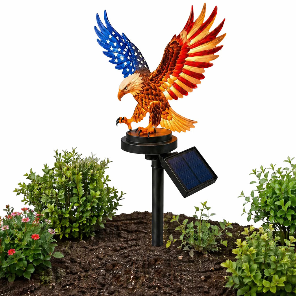 Solar Powered Eagle Stake Lights Waterproof Decorative American Bald