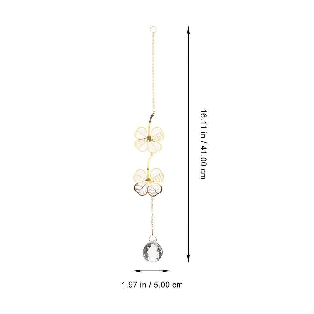 Clover Shape Crystal Pendant Hanging Decor Windows Walls Curtains
