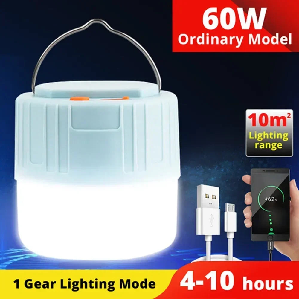 Solar LED Camping Lantern – Rechargeable, Waterproof, Power Bank