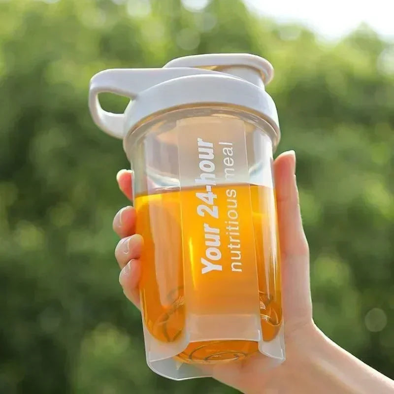 Hot Portable Shaker Cup for Men and Women Protein Powder Replacement Milkshake Mixing Cup Fitness Sports Water Cup Scale Bottle Zpaxo