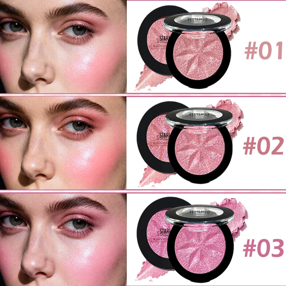 Multi-Use Shimmer Pink Blush JUJU DREAM Starlight Blush & Highlighter Blush for Face & Eye Makeup Zpaxo