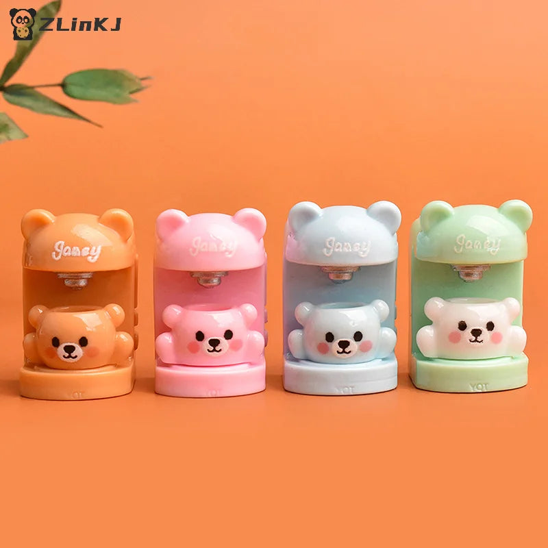 ▶4Set Dollhouse Miniature Little Bear Cup Set Coffee Machine Home Appliances Decor Toy Doll House Accessories Zpaxo