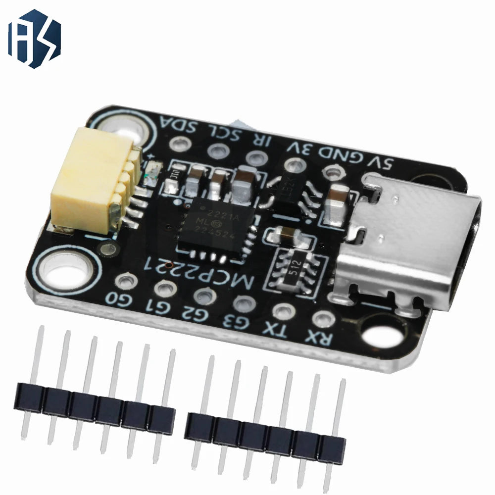 Type-C MCP2221A USB to I2C Breakout Board, STEMMA QT Qwiic Interface Universal Signal Measurement Sensor Module Zpaxo