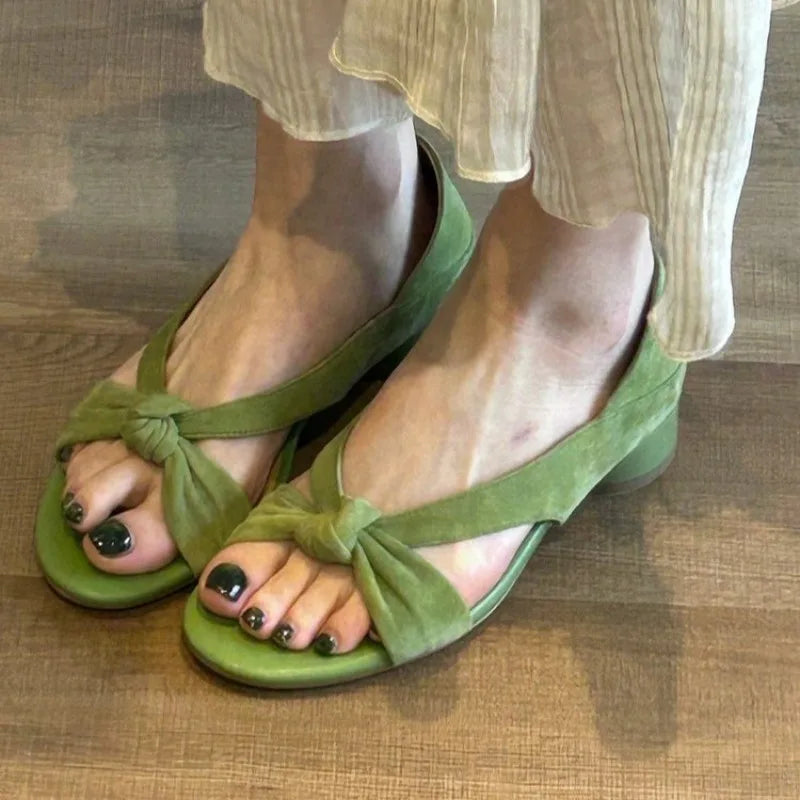 Summer Women's Fish Mouth Open Toe Hollow Out Breathable Solid Zpaxo green 40