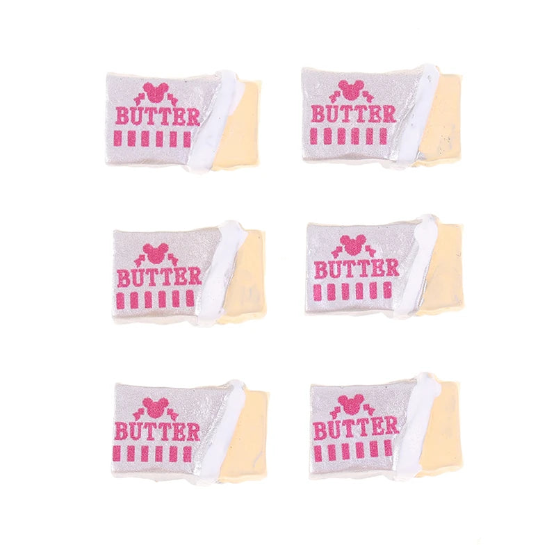 ▶6Pcs Simulation Food Butter Miniature Pretend Play Kitchen Diy Bread Set Toy Breakfast Tableware Doll House Accessories Zpaxo 6Pcs