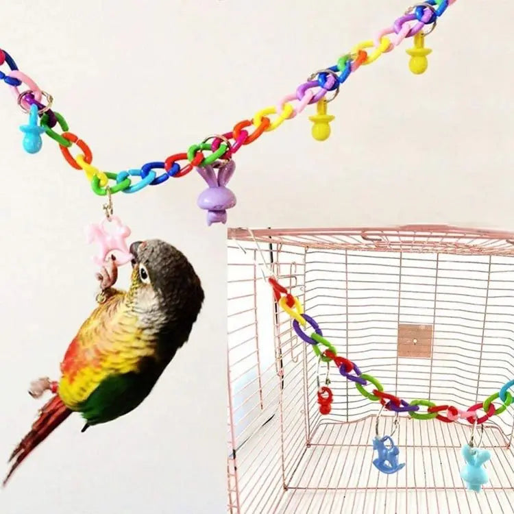 Bird Toy Cage Accessories Wood Parrot Toys Swing Suspension Bridge Zpaxo
