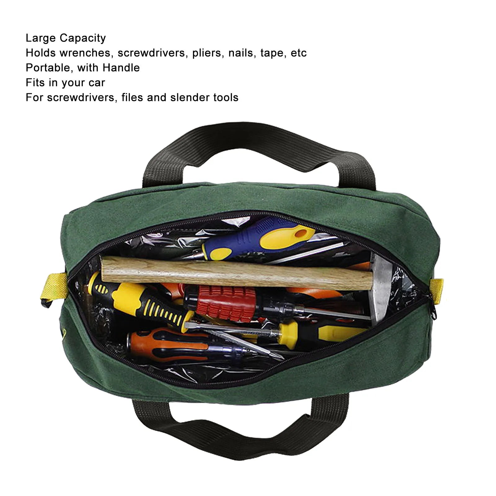 Tool Tote Material Heavy Duty Hand Storage Bag Wide Mouth Portable