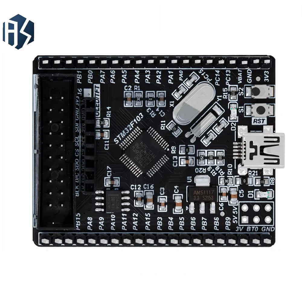 ‌STM32F103C8T6 Cortex-M3 Evaluation Board – 72MHz ARM MCU with 64KB Flash, USB 2.0, CAN & Motor Control PWM | Integrated ST-Link Zpaxo