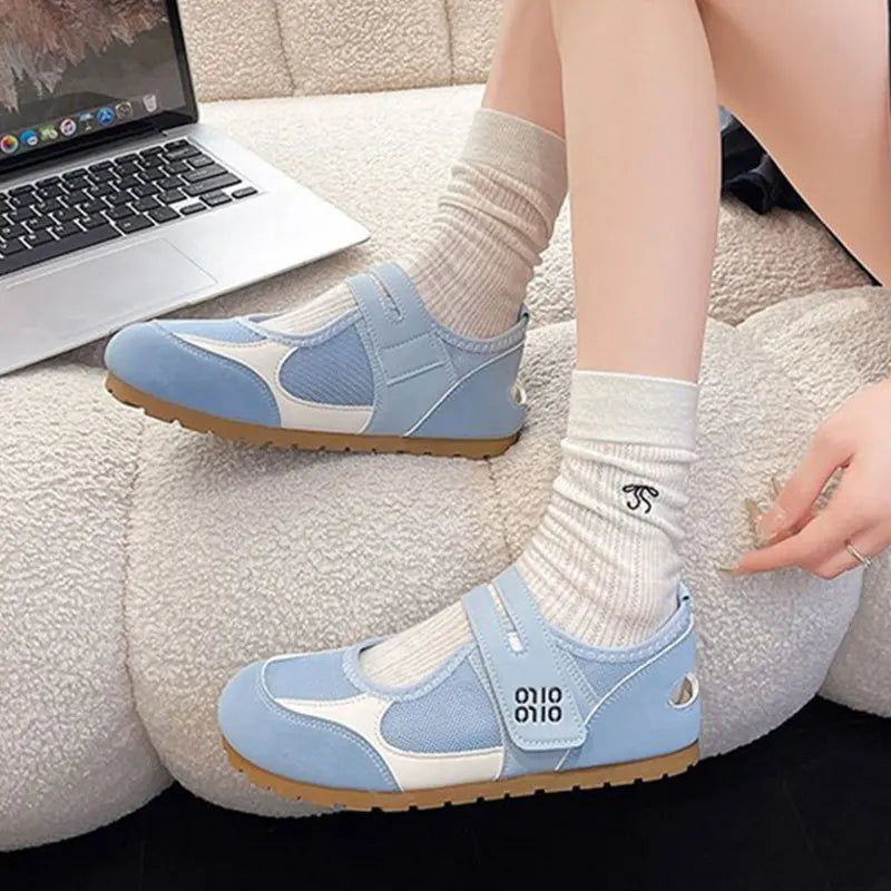 Women Mary Jane Flat Shoes Slip-on Casual Soft Bottom Lightweight