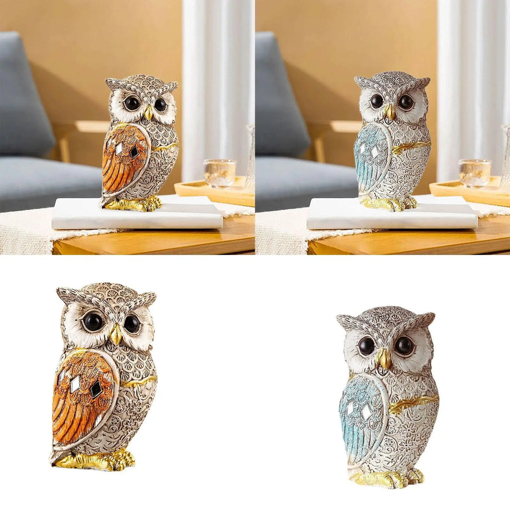Owl Statue Shelf Decor Office Ornament Bedroom Modern Table Desk Cute Living Room Gift for Birds Lovers Sculpture Decoration Zpaxo
