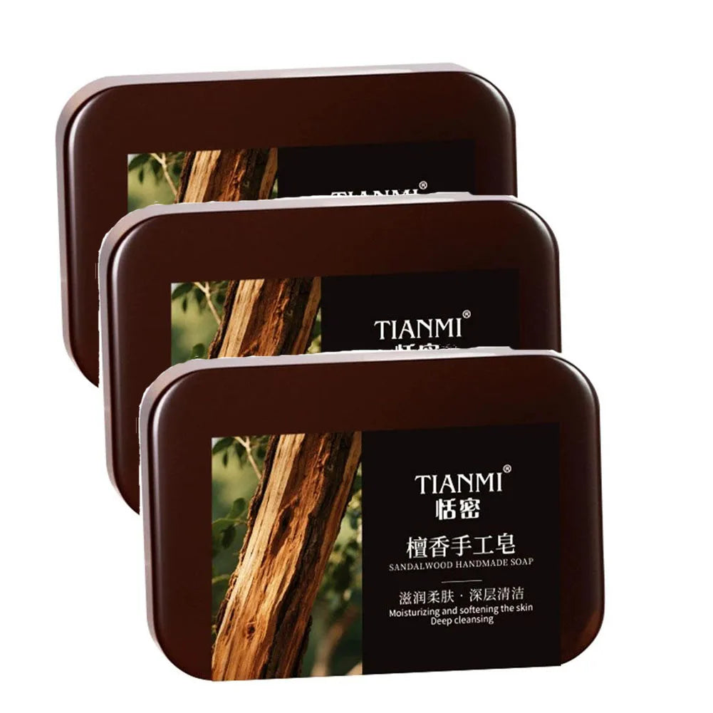 Men's Sandalwood 3-in-1 Handmade Soap – Face, Hair & Body Handmade Soap Bar Zpaxo 3PCS