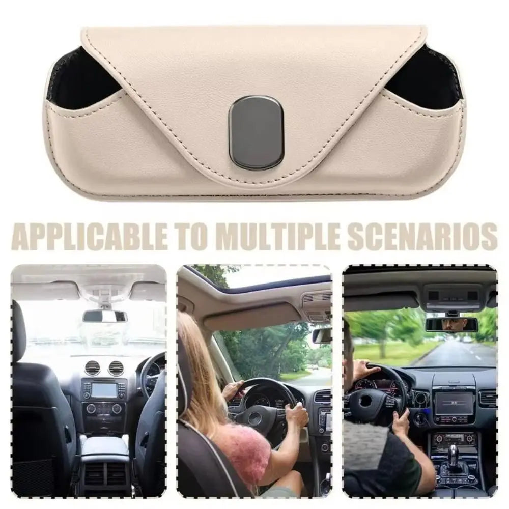 Fashion Clip-on Car Mounted Glasses Bag Convenient Magnetic Organizer Zpaxo