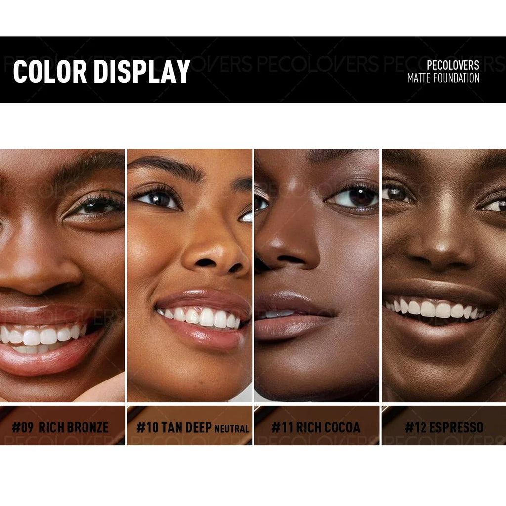 1PC Flawless Liquid Foundation - Full Coverage, Matte, Waterproof, Conceals Blemishes, Multiple Shades Zpaxo