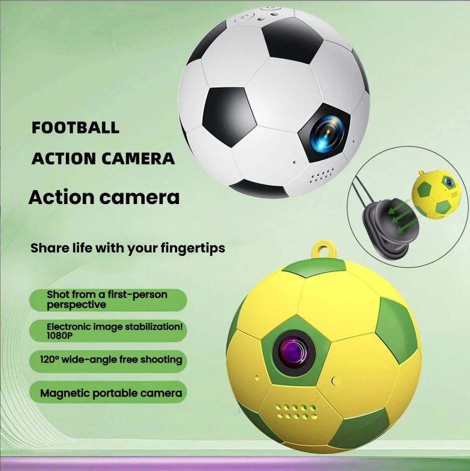 Portable 1080P HD Thumb Camera 130 Wide-angle Outdoor Soccer Shape