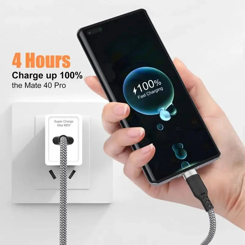 1/2/3/5/8m 6A Super Fast Charging Extra Long Charging Nylon Cable USB Type C For iPhone Xiaomi Huawei Data Extended Type C Cable Zpaxo