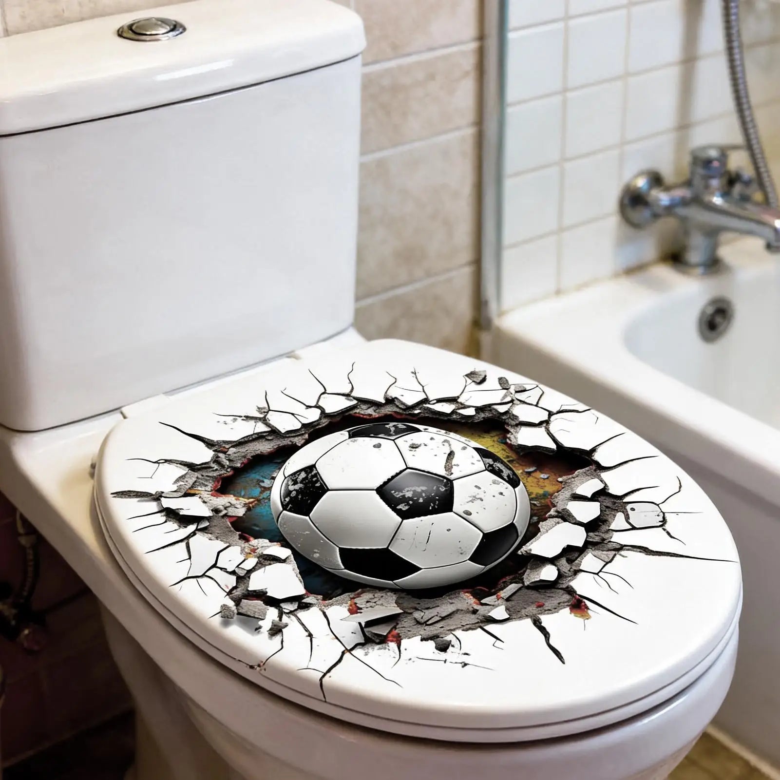 Football Stickers 3D Visual Effect Soccer Wall Decal Decor Boys