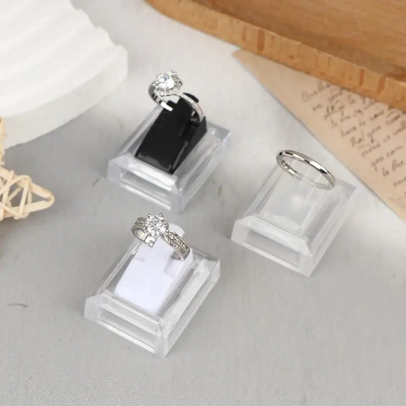 5-Pack Clear Acrylic Ring Display Stands – Jewelry Tray Holder