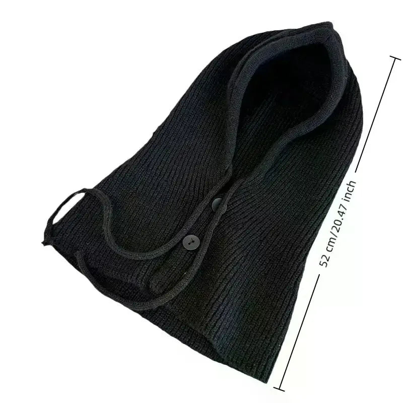 Winter Balaclava Hat Warm Knitted Women's Hood Solid Neck Pullover Zpaxo