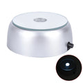 4 LEDs Luminous Base Light Crystal Glass Display Colorful Round Stand