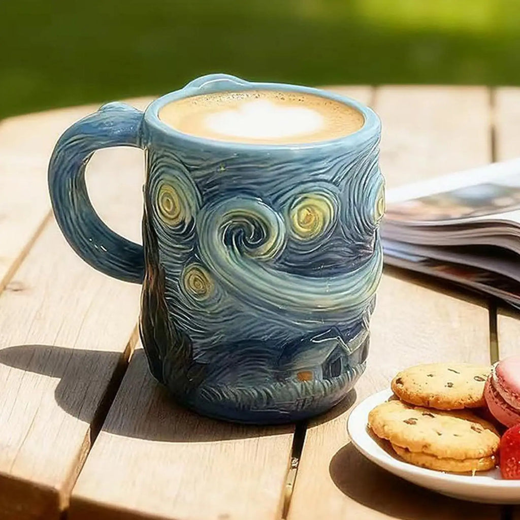 Coffee Mug 13-Ounce Dishwasher Drinkware Famous Painting Mugs for Milk Cocoa Wine Juice Beer Kitchen Cafe Restaurant Home Zpaxo