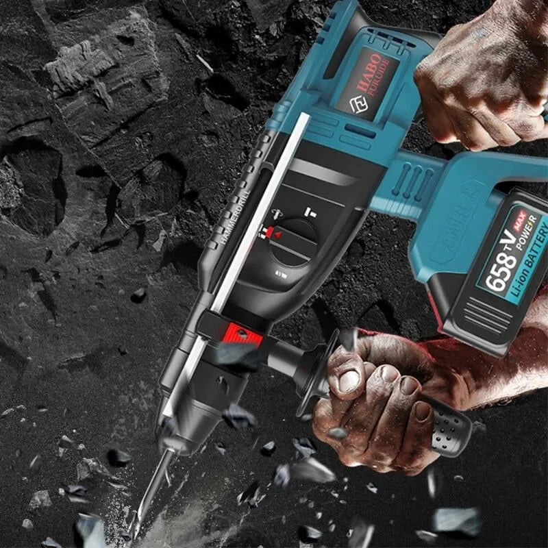 1000W 3600rpm Cordless Electric Rotary Hammer Rechargeable 8600ipm