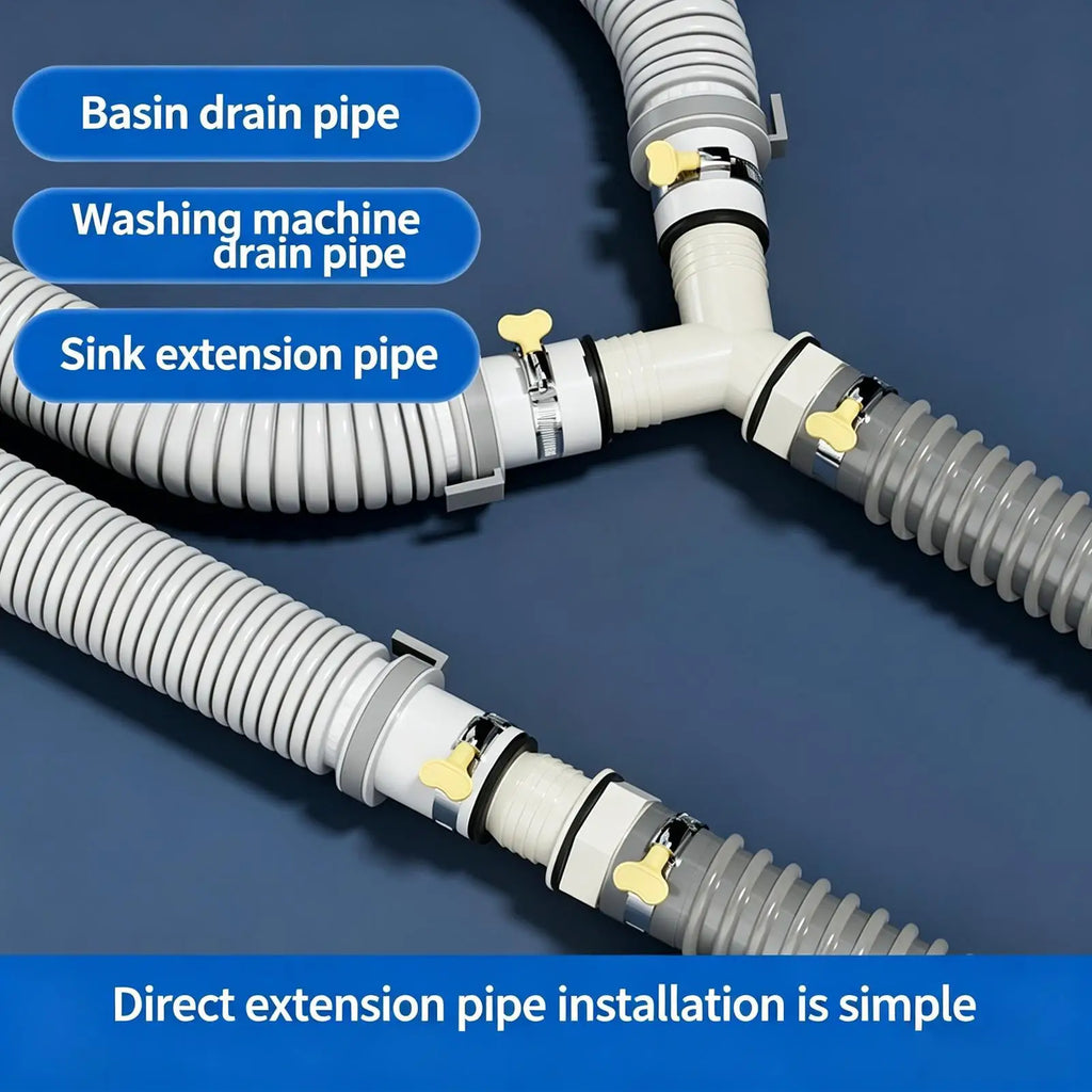 Drain Hose Splitter Y Shape 3-Way Connector 20- Extension Leak-proof