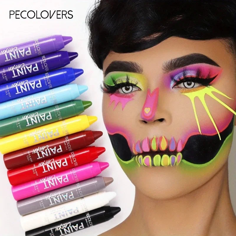 Face & Body Paint Sticks Body Paint Glow in The Dark Under UV Lights Face Painting Crayon Sticks Party Halloween Makeup Zpaxo