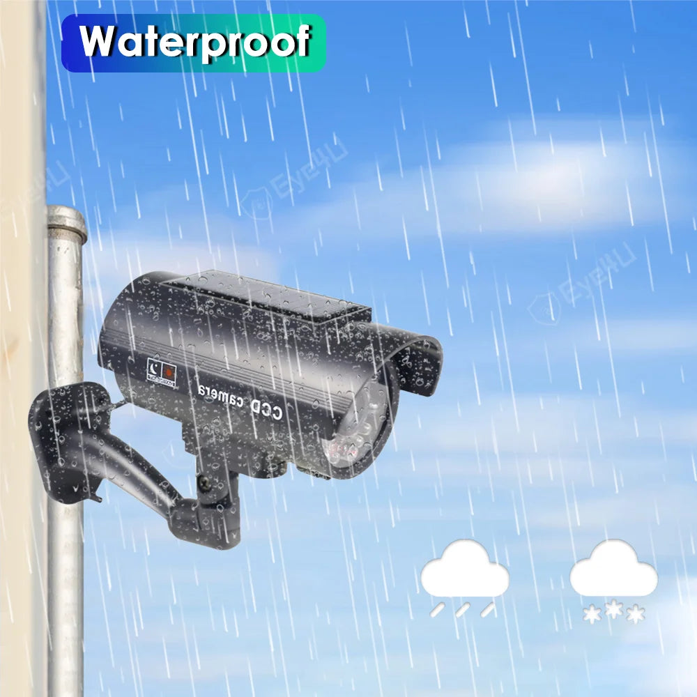 Fake Solar Camera Outdoor CCTV Surveillance Simulation Dummy Camera Home Security Protection Bullet With Flashing LED Light Zpaxo