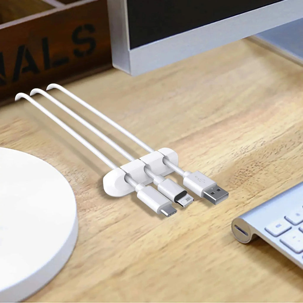 Adhesive Cable Holder Clips Cord Management Wire Organizer For Desktop USB Charging Cable Nightstand Power Cord Headphones Cable Zpaxo