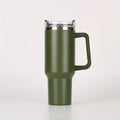 8/4/2/1pcs 40oz Stainless Steel Vacuum Insulated Tumbler Thermos Custom Travel Water Bottle with Handle Outdoor Coffee Mug Zpaxo army green 1-1.5L