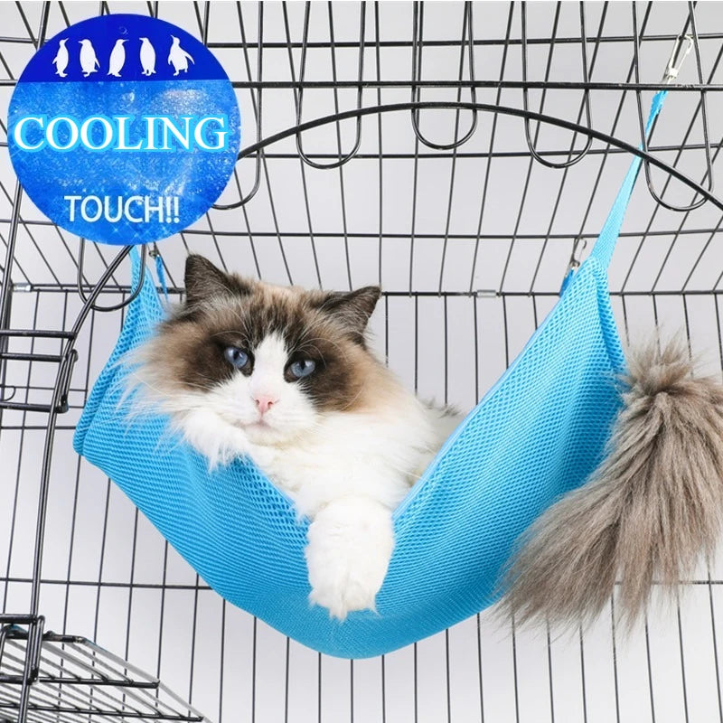Cat Hammock Pets Hanging Mat Cool Core Material Hammocks Beds Summer Zpaxo