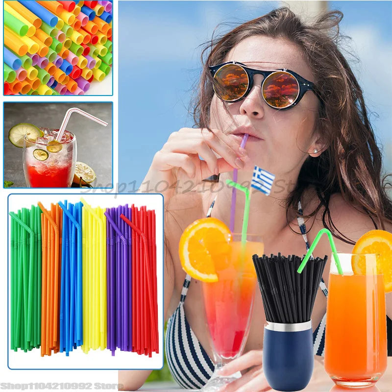 Colorful Bendable Straw Drinking Straw for Milk Tea Bar Party Drinking Wedding Kitchen Beverage Straws Plastic Drinking Straws Zpaxo
