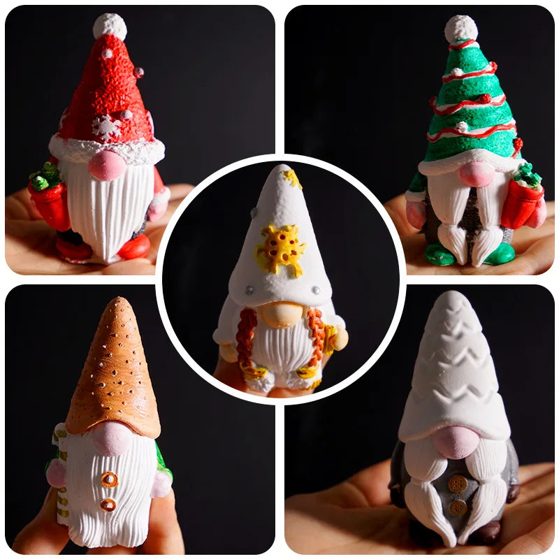 Christmas Gnome Silicone Mold – Santa Figurine & Candle Mold