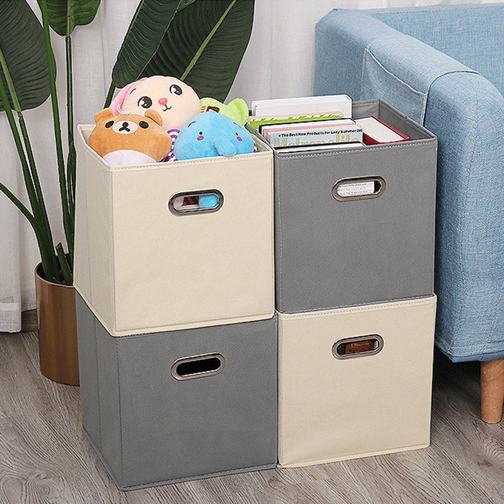 Fabric Cloth Storage Box for Book Clothes Toys Sundries Storage Foldable Closet Drawer Storage Organizer Bins Basket Zpaxo