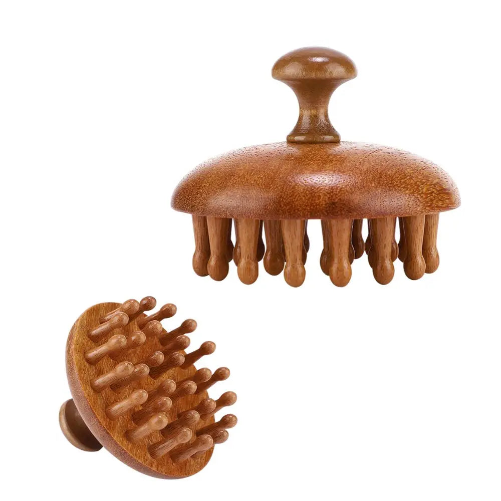 28 Nails Head Massage Comb Multifunctional Circular Tooth Wood Blood Zpaxo
