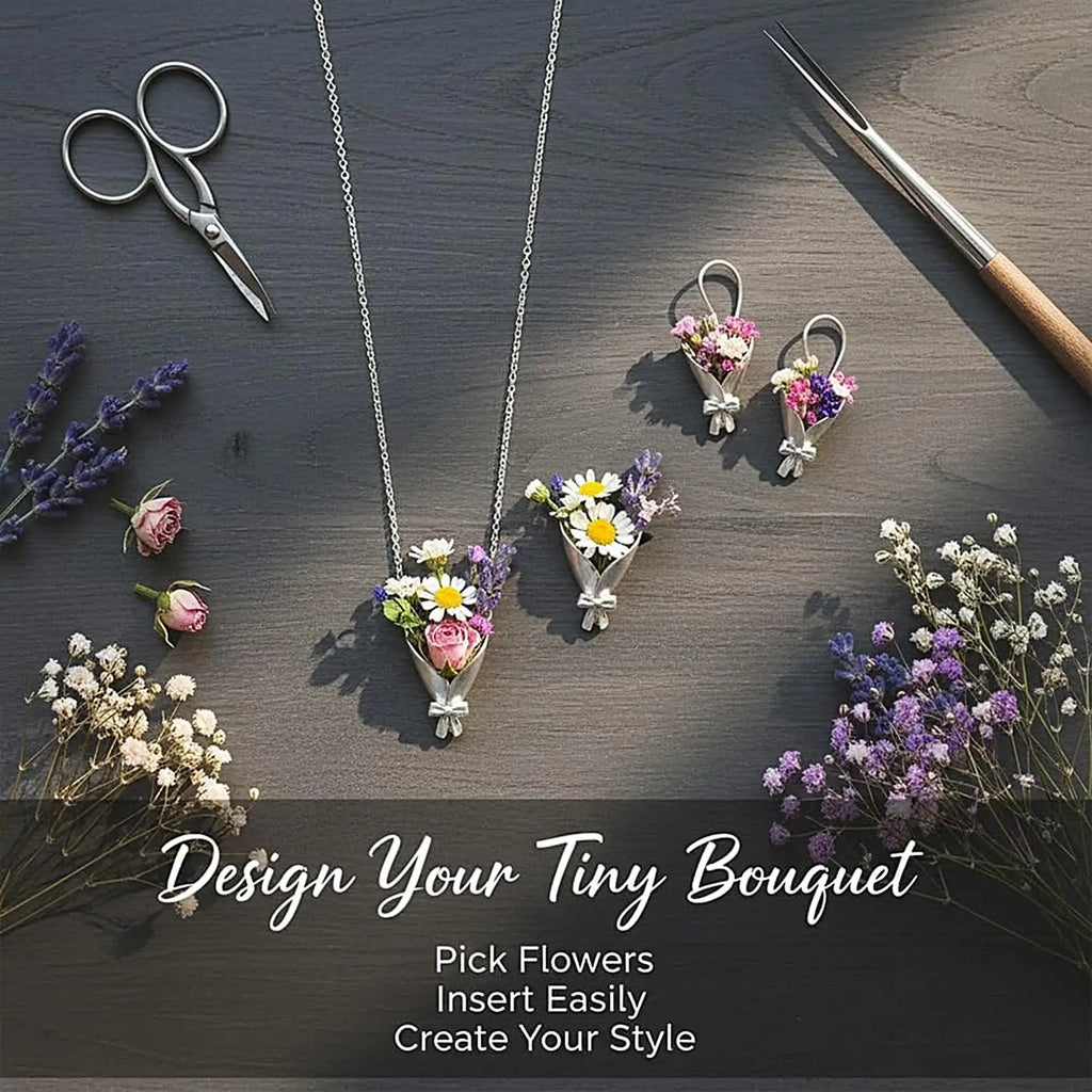 Vase Necklace Fashion DIY Flower Earrings Women Jewelry Pendant Tiny