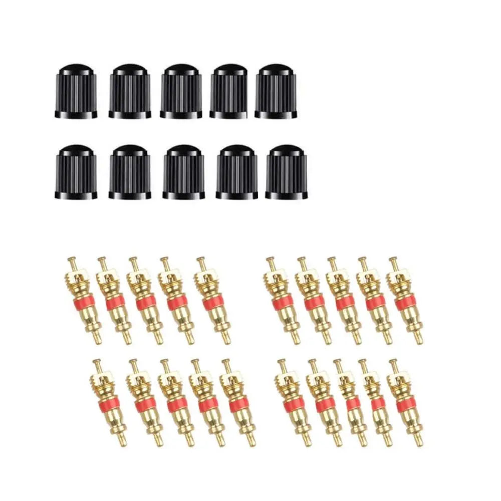 33Pcs Multi Function Tire Valve Stem Installer Tool Set Rust-proof Sturdy Valve Stem Core Remover Tool Universal Metal Zpaxo