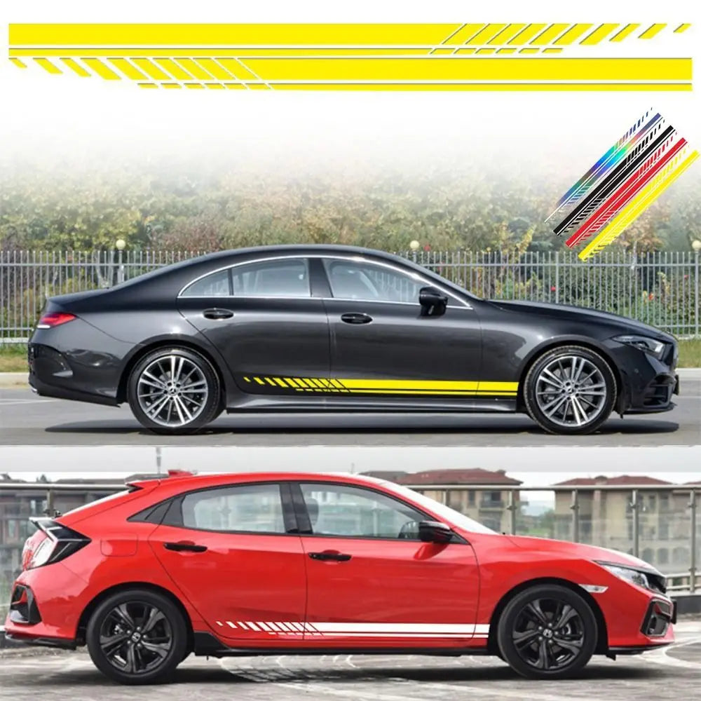 PVC Car Body Side Decal Universal Cool Door Stripe Temperature Zpaxo