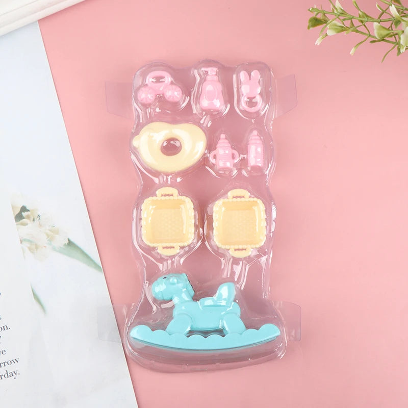 ▶1:6 Mini Small Plastic Rocking Horse Model Balance Horse Doll House Decoration Pretend Play House Toy Gift For Child Kid Girl Zpaxo color random