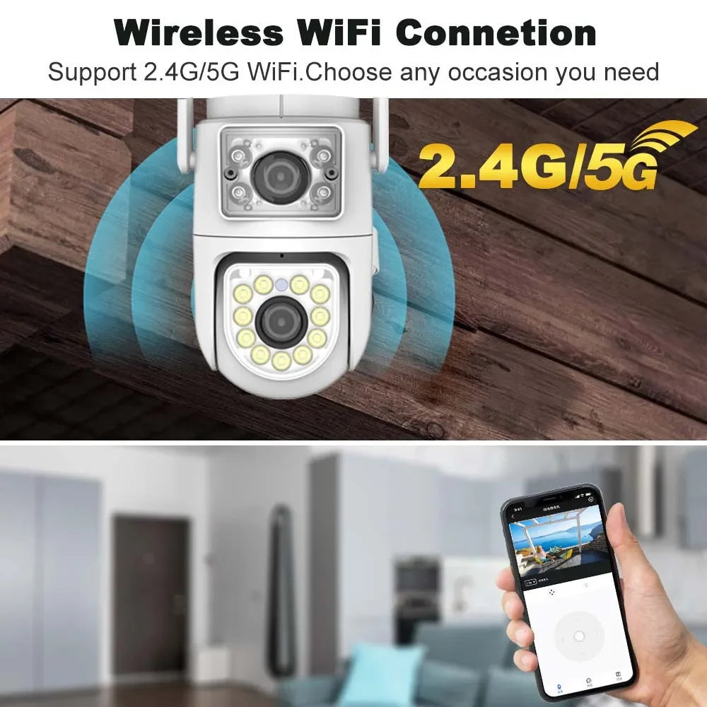 4K 8MP Tuya WiFi Camera HD 2.4G/5G Auto Tracking Outdoor PTZ Cameras Security Protection Video Surveillance Cam Google Home Zpaxo