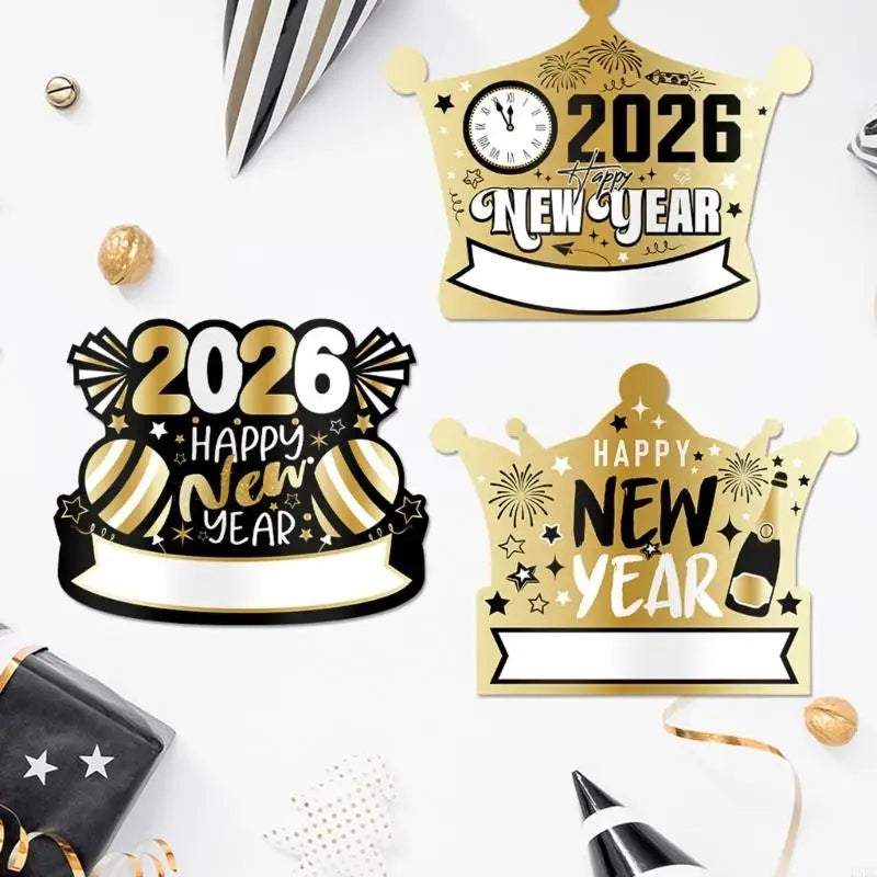 6 2026 Year Crown Hat Elastic Bands Adults Kids Party Celebration