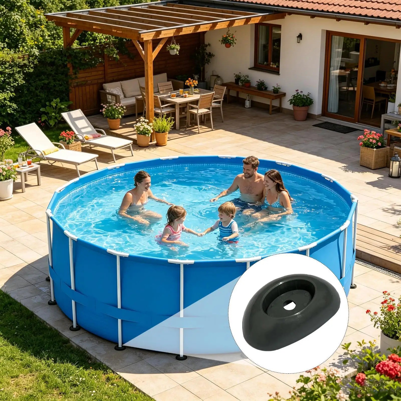 Pool Leg Caps Plastic Friction Support Stand Round Frame Base Feet
