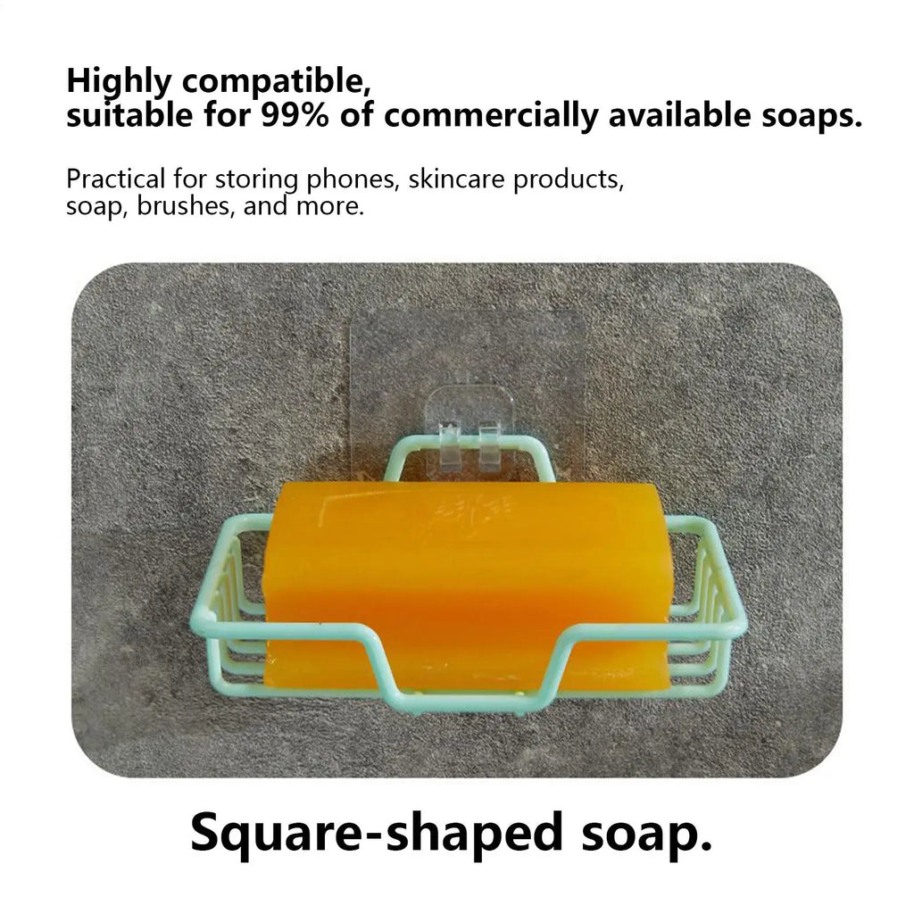 Shower Soap Holder Adhesive Storage Wall Mounted Soap Dish Organizer Container Saver Sponge Holder Organization Storage Zpaxo